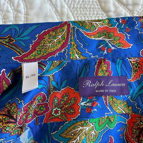 NEW WITH TAGS - Ralph Lauren - Paisley Silk Shirt - XL - Picture 8 of 11